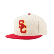 USC Trojans Gray SC Interlock Melton Stitch Snapback Hat